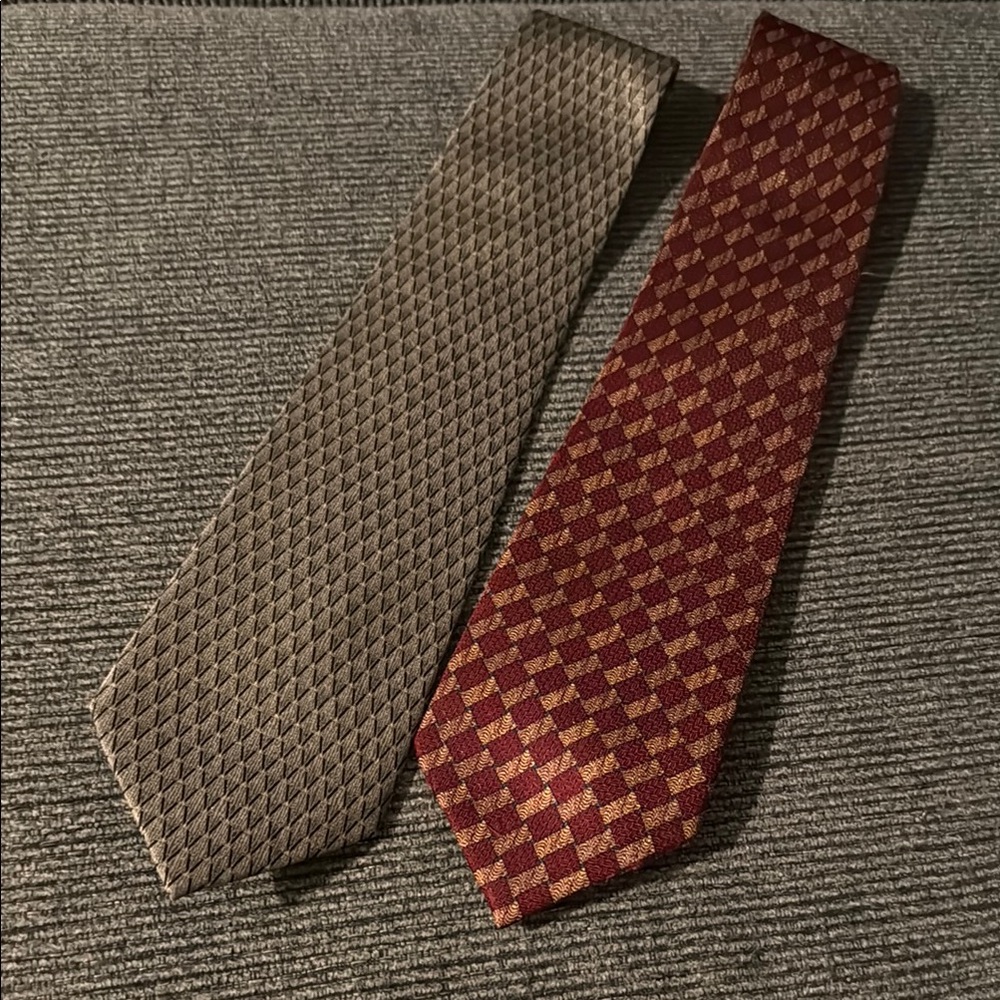 Silk Ties Beige and Burgundy Accessories